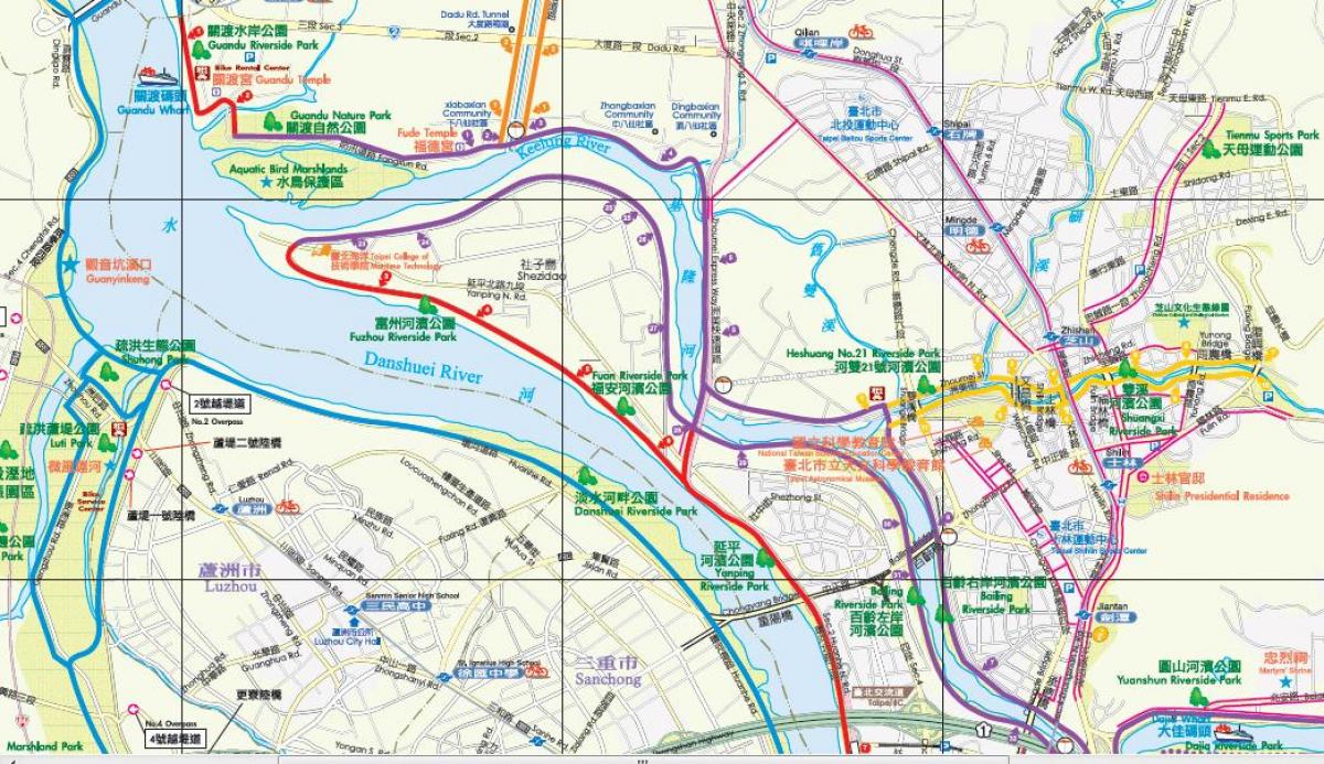 რუკა Taipei ველოსიპედით გეზი
