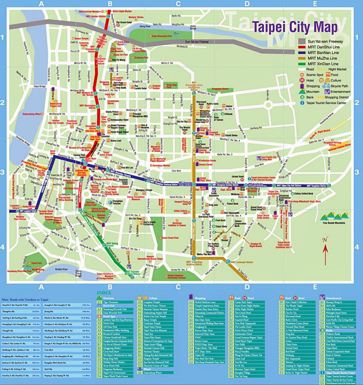 Taipei სანახაობა რუკა