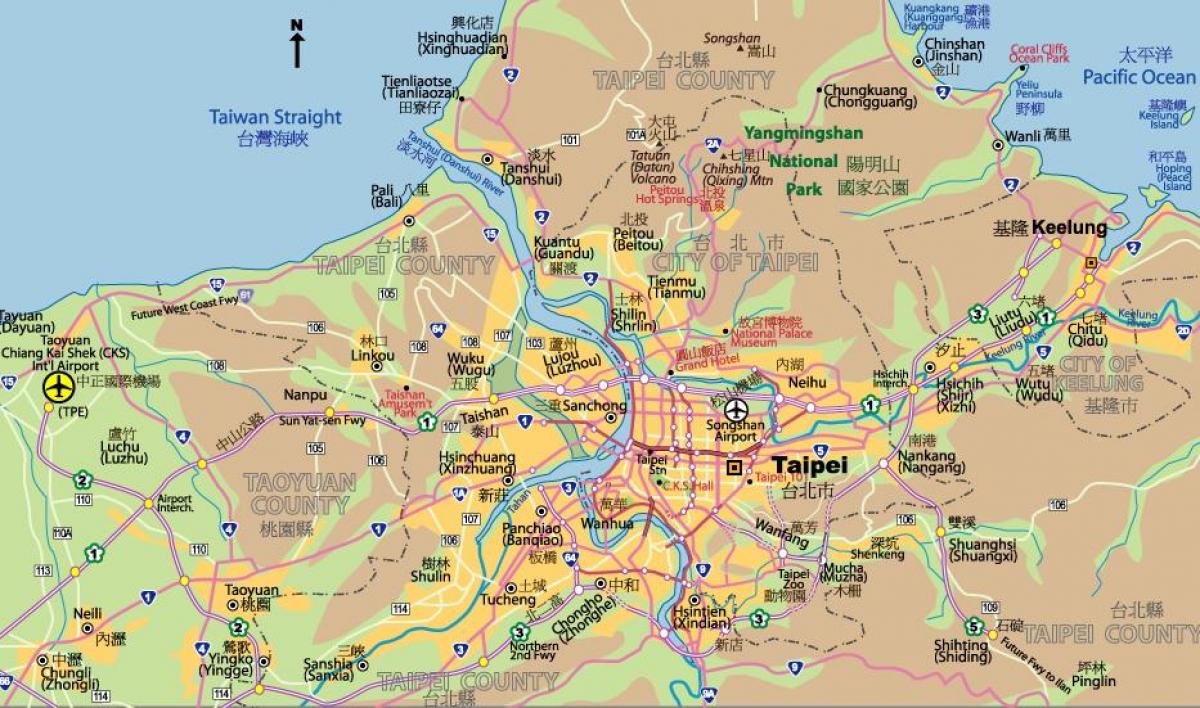 Taipei ცენტრში რუკა