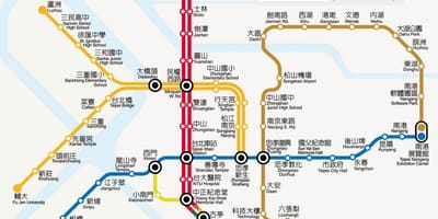 რუკა Taipei mrt მგზავრობის 